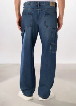 Jeans 5 tasche baggy in cotone uomo