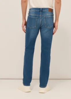 Jeans 5 tasche in demin di cotone stretch uomo