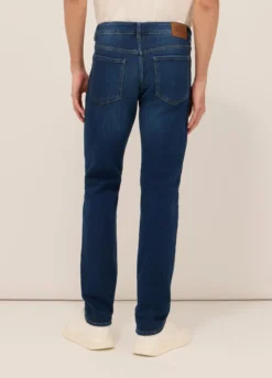 Jeans 5 tasche in demin di cotone stretch uomo