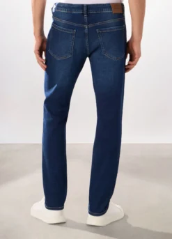 Jeans 5 tasche in denim di cotone stretch uomo