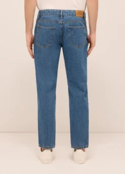 Jeans 5 tasche regular fit in denim di puro cotone uomo