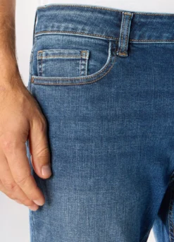 Jeans 5 tasche regular fit in denim stretch uomo