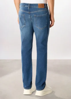 Jeans 5 tasche regular fit in denim stretch uomo