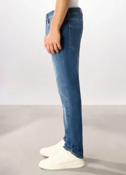 Jeans 5 tasche regular fit in denim stretch uomo