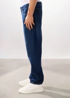Jeans 5 tasche regular in cotone e lyocell uomo