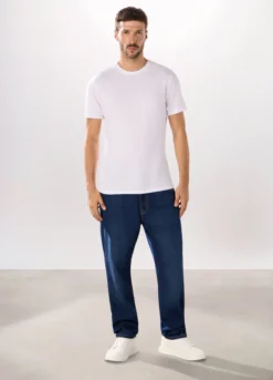 Jeans 5 tasche regular in cotone e lyocell uomo