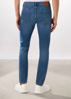 Jeans 5 tasche skinny in cotone stretch uomo