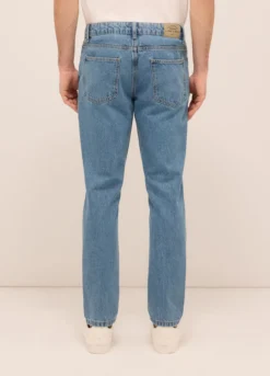 Jeans 5 tasche slim fit in denim di cotone uomo
