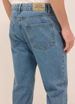 Jeans 5 tasche slim fit in denim di cotone uomo