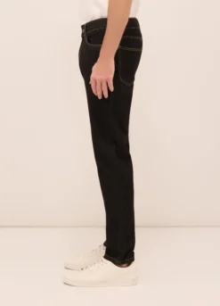 Jeans 5 tasche slim fit in denim di cotone uomo