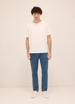 Jeans 5 tasche slim fit in denim di cotone uomo