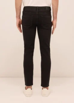 Jeans 5 tasche slim fit in denim di cotone stretch uomo