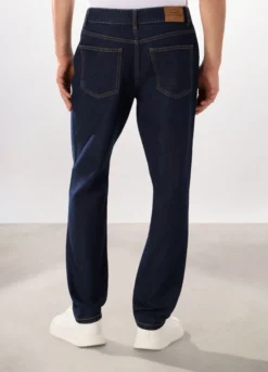 Jeans 5 tasche slim in denim di cotone uomo