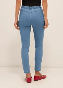 Jeggings fit skinny in denim stretch di misto cotone donna