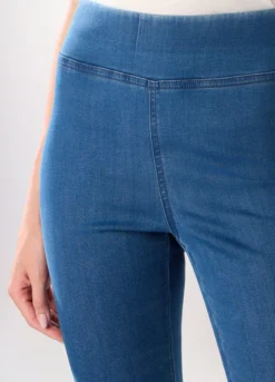 Jeggings flare fit in denim misto cotone donna