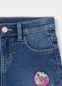 Jeggings flare fit in french terry denim bambina