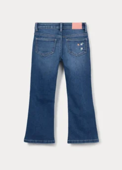 Jeggings flare fit in french terry denim bambina