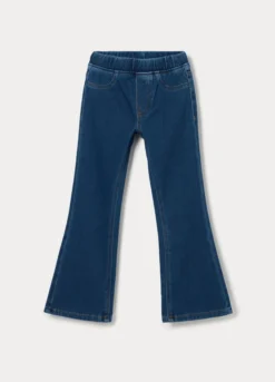 Jeggings flare fit in french terry denim bambina