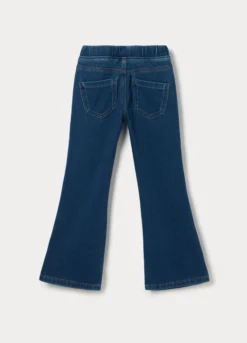 Jeggings flare fit in french terry denim bambina