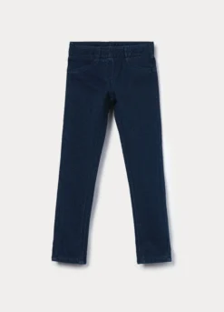 Jeggings in french terry denim misto cotone bambina