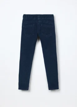 Jeggings in french terry denim bambina