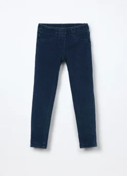 Jeggings in french terry denim bambina