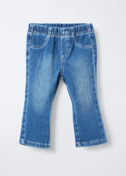 Jeggings in misto cotone garzato denim stretch bimba