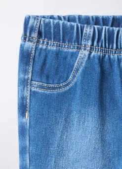 Jeggings in misto cotone garzato denim stretch bimba