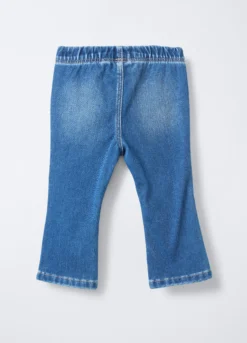 Jeggings in misto cotone garzato denim stretch bimba