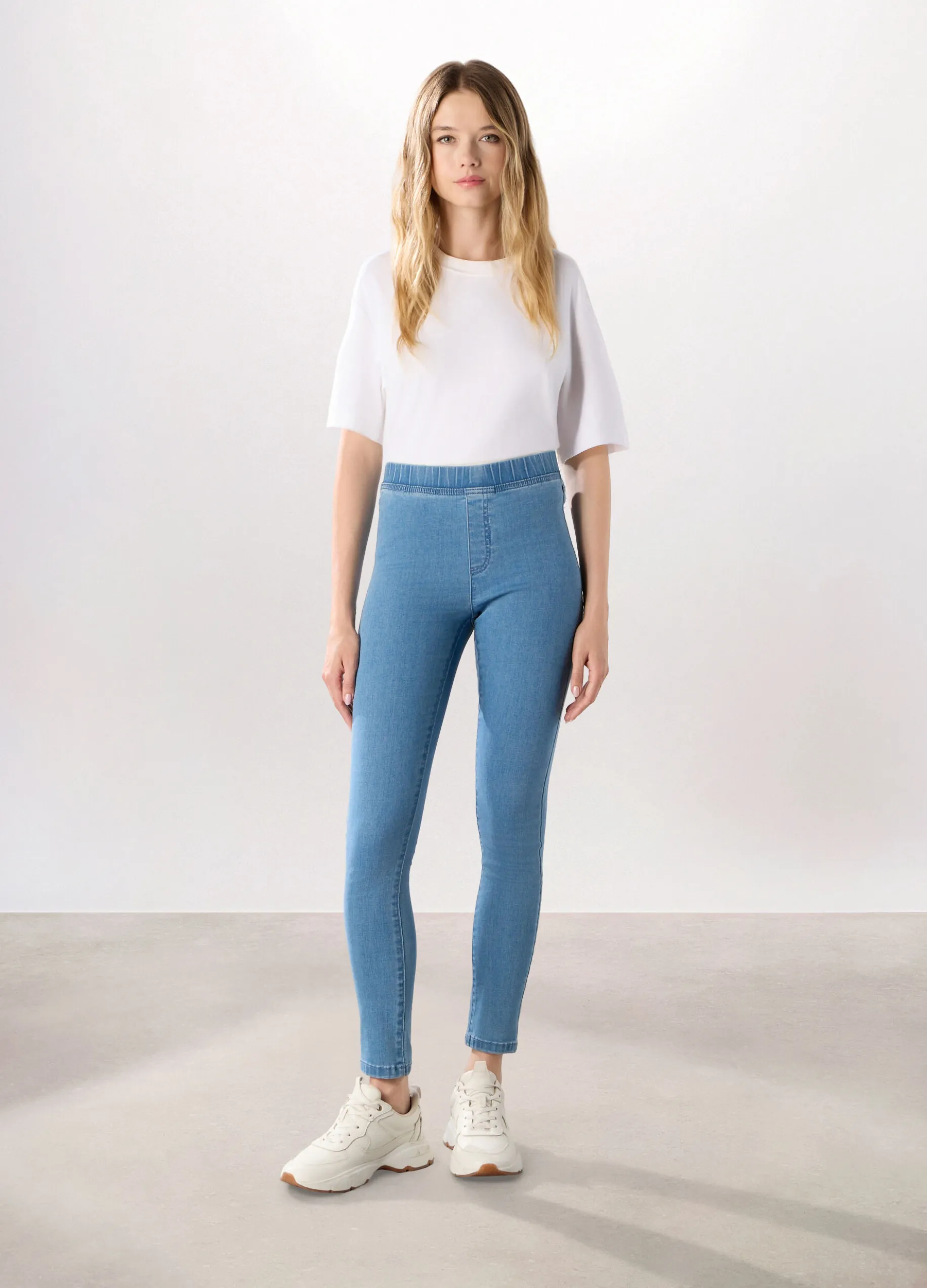 Jeggings in stretch denim misto cotone donna