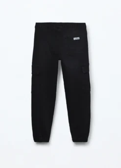 Jogger cargo in denim misto cotone ragazzo