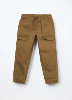 Jogger cargo in french terry denim bambino