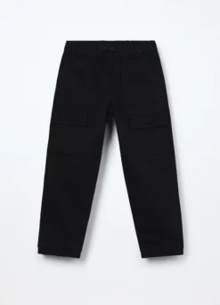 Jogger cargo in french terry denim bambino