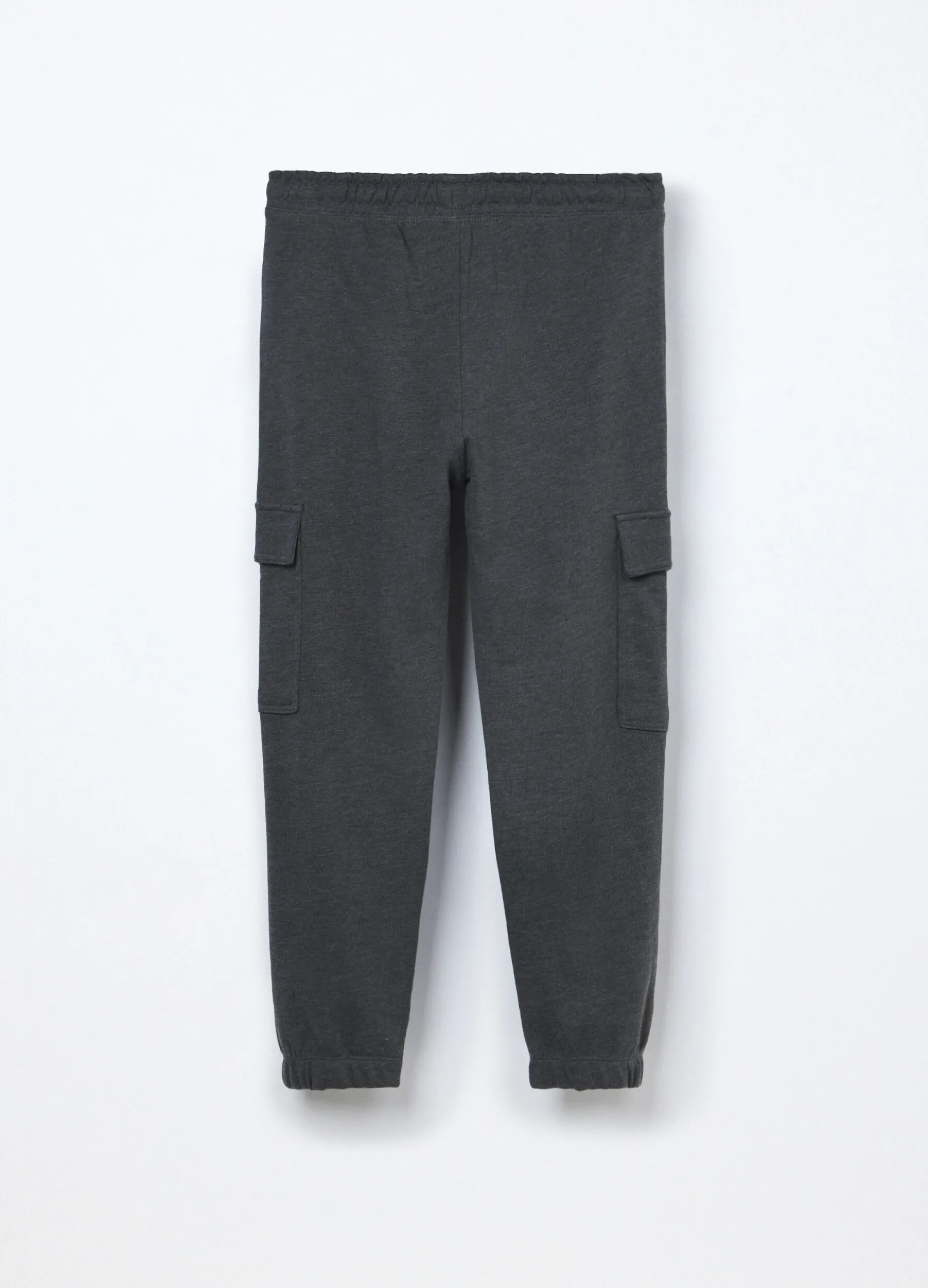 Jogger cargo in french terry di puro cotone ragazzo