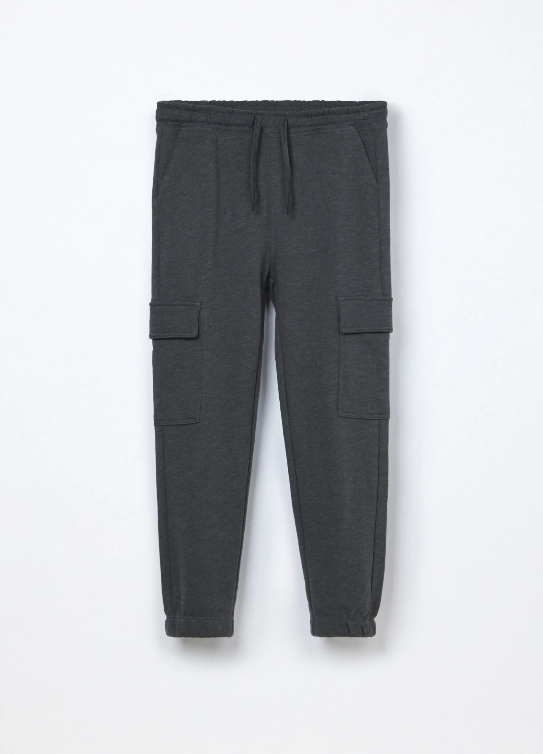 Jogger cargo in french terry di puro cotone ragazzo