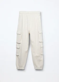 Jogger cargo in french terry di puro cotone ragazza