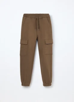 Jogger cargo in french terry di puro cotone ragazzo