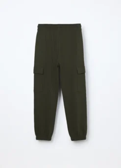 Jogger cargo in puro cotone fleece ragazzo