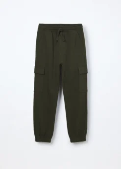 Jogger cargo in puro cotone fleece ragazzo