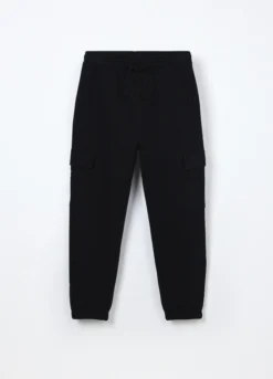Jogger cargo in puro cotone fleece ragazzo