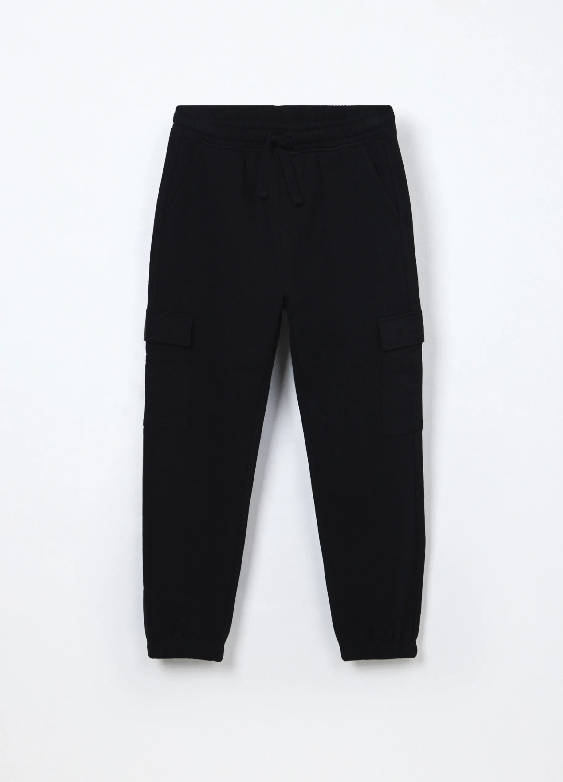 Jogger cargo in puro cotone fleece ragazzo