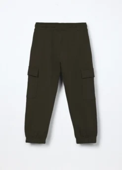 Jogger cargo in puro cotone fleece bambino