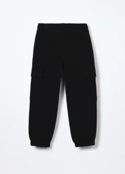 Jogger cargo in puro cotone fleece bambino