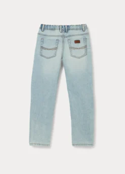 Jogger fit straight in denim bambino