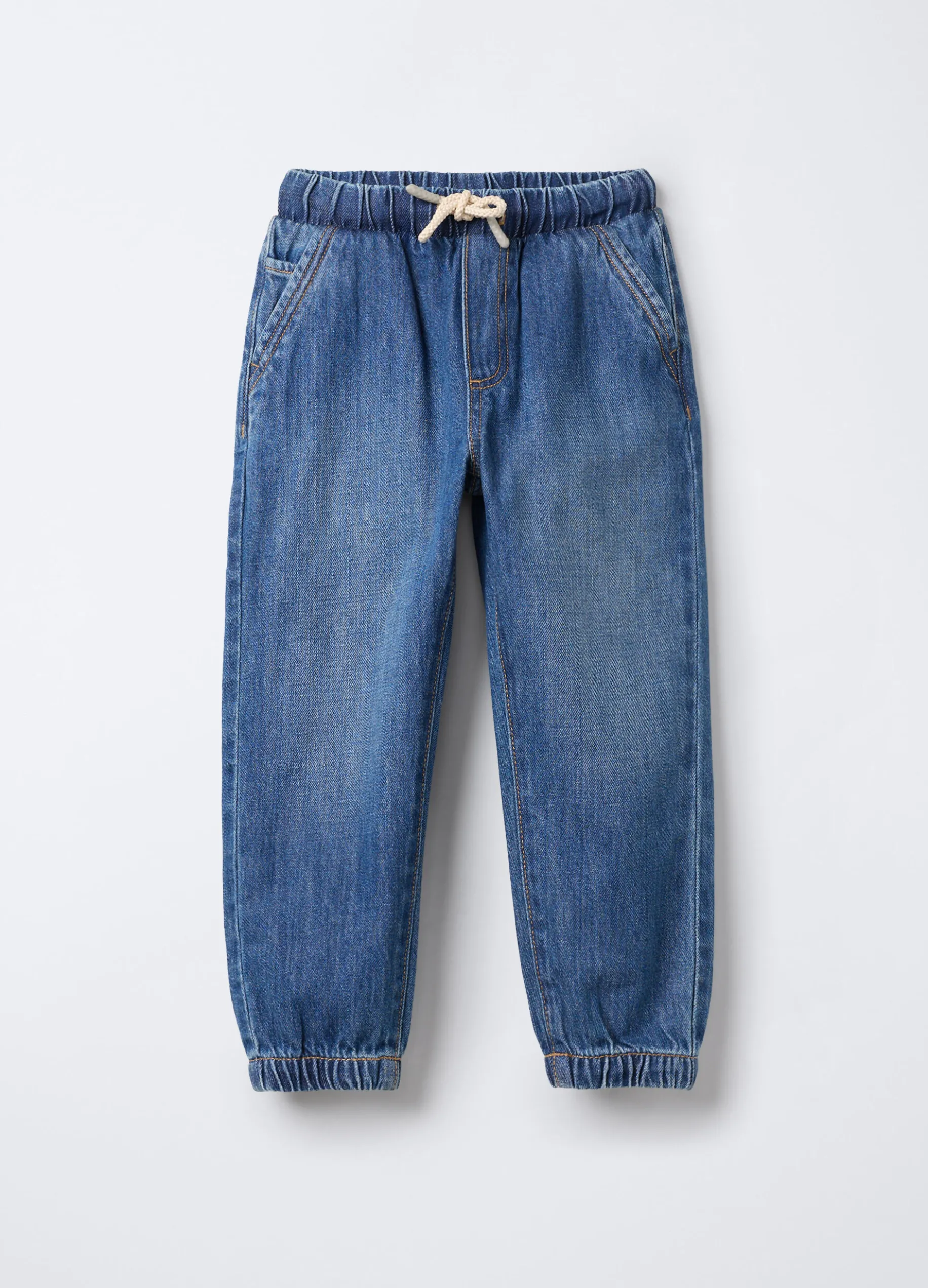 Jogger in denim di cotone misto viscosa Relaxed Fit bambino