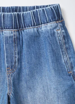 Jogger in denim di misto cotone Balloon Fit ragazza