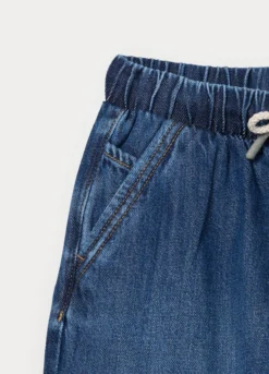 Jogger in denim misto cotone bambino