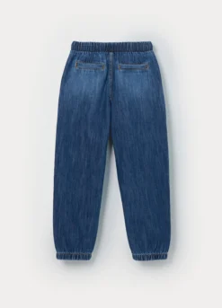 Jogger in denim misto cotone bambino