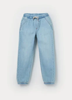 Jogger in denim misto cotone bambino