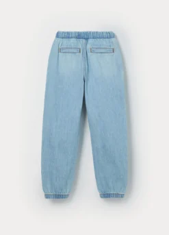 Jogger in denim misto cotone bambino